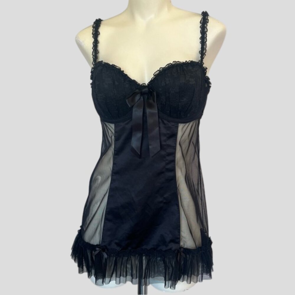 La SENZA Black Sheer Chemise
